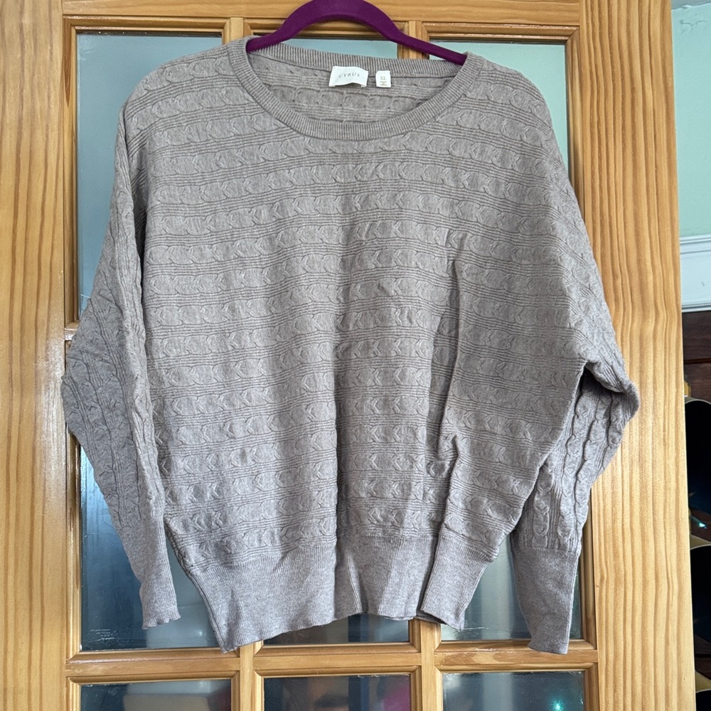 Cyrus Women's Cable Knit Sweater - Tan